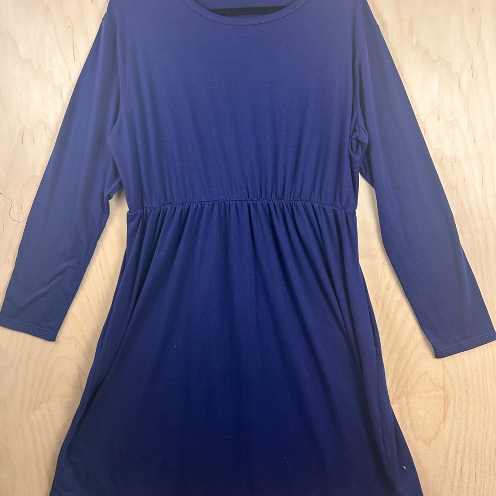 Elegant Long Sleeve Blue Dress